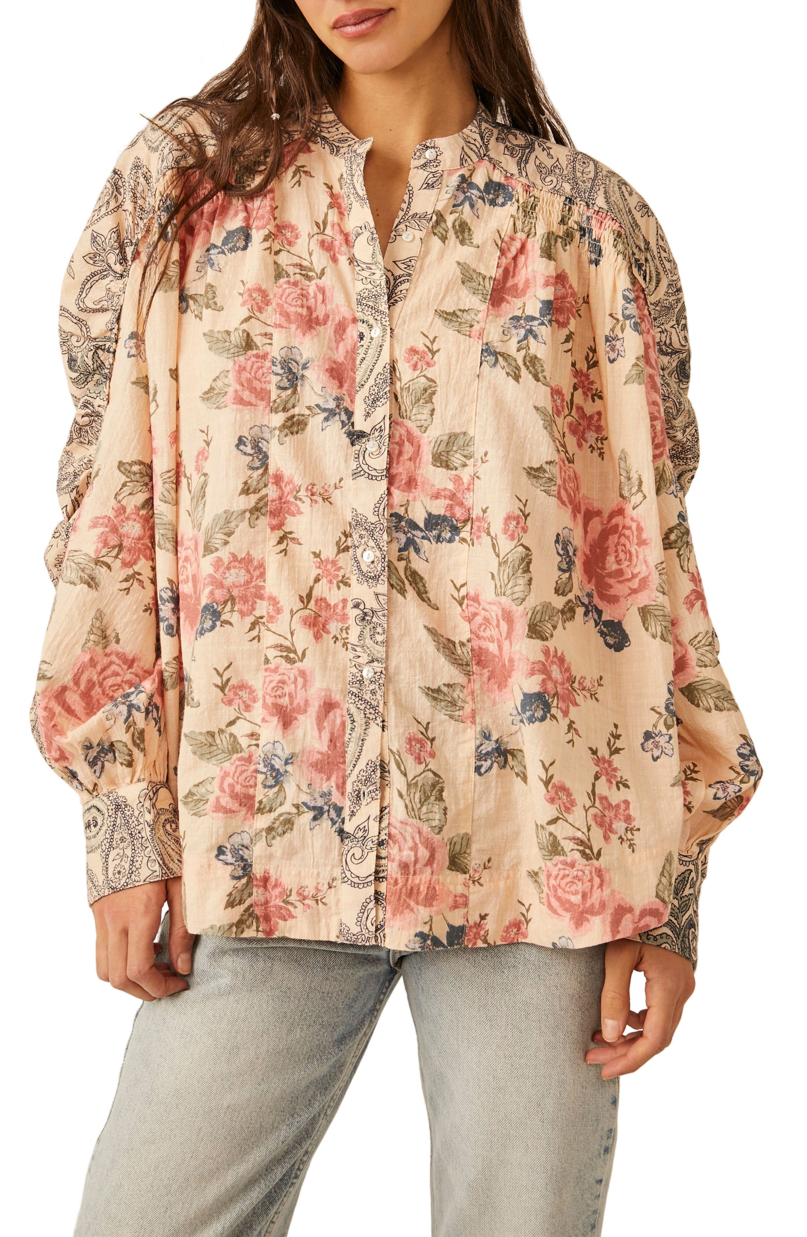 Maraya Floral Print Cotton Button-Up Blouse - image 3