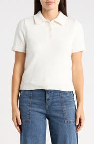 Sanctuary Short Sleeve Polo Sweater