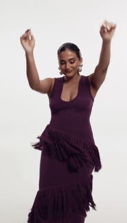 OFUURE Uyai Sequin Fringe Maxi Dress