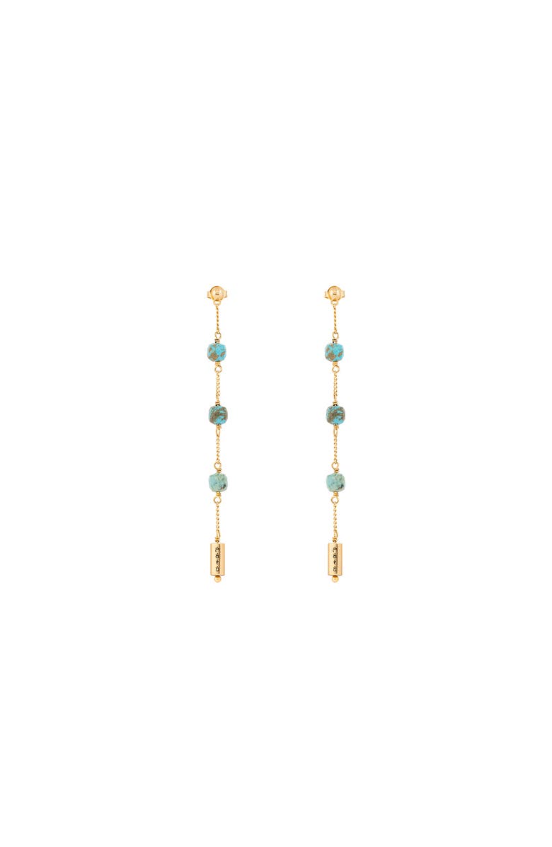 Karma and Luck Serene Intentions - Turquoise Mantra Earrings, Main, color, Turquoise