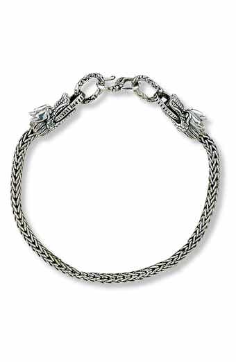 Sterling Silver Double Dragon Head Bracelet