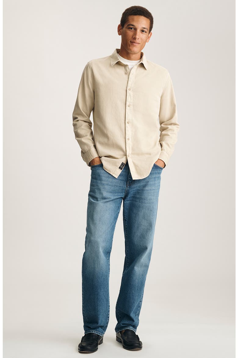Cotton & Linen Button-Up Shirt, Alternate, color, PEYOTE
