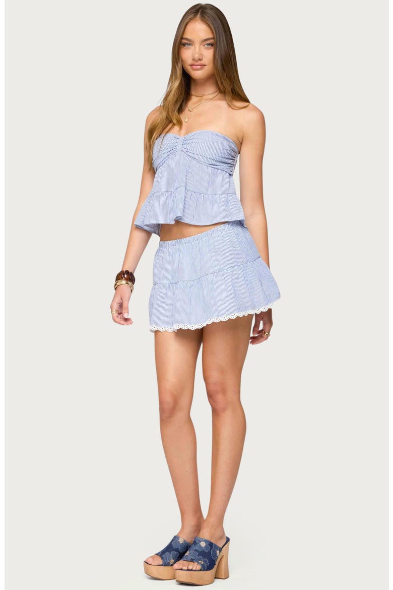 Dora Stripe Strapless Top, Alternate, color, BLUE-AND-WHITE