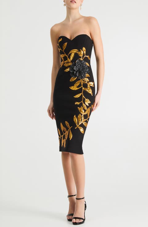 Chiara Sequin Strapless Cocktail Dress