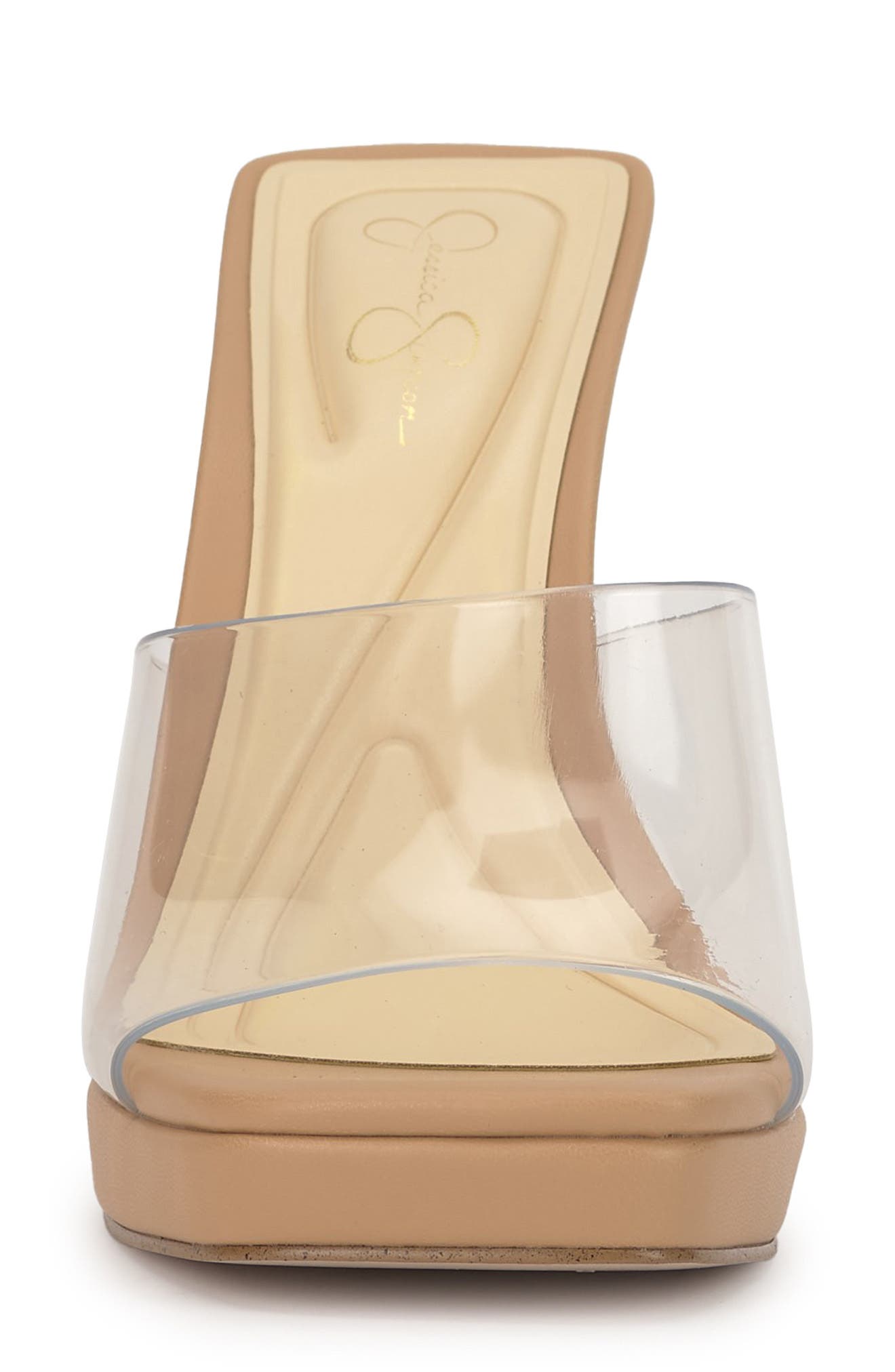 Jessica Simpson Azelica Platform Slide Sandal, Alternate, color, Clear