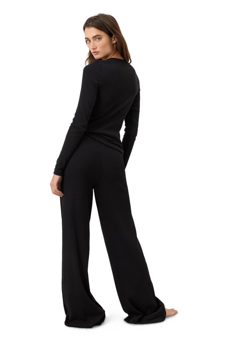 Dream Rib Wide Leg Lounge Pant Made With Organic Cotton, Alternate, color, Black