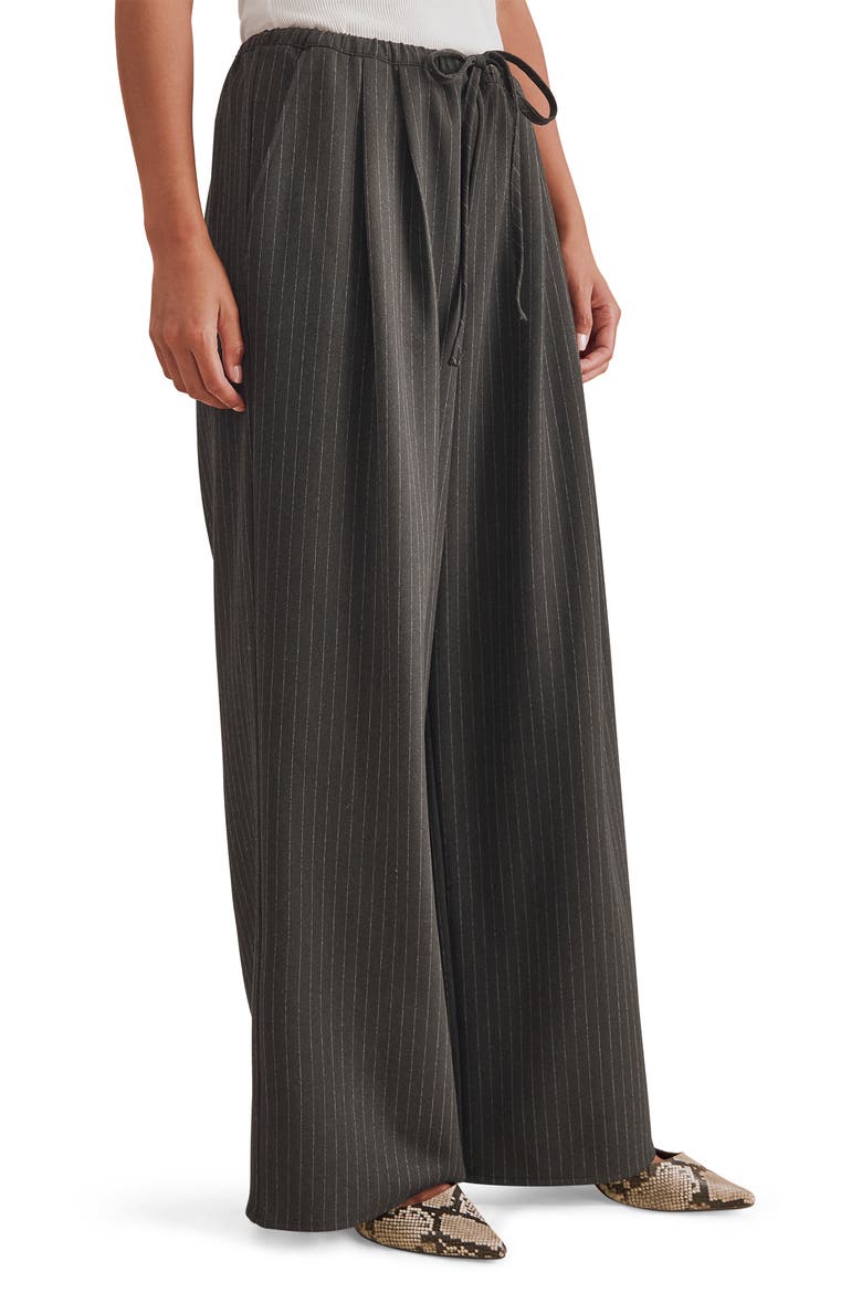 Valerie Pinstripe Wide Leg Pants, Alternate, color, CHARCOAL GREY PINSTRIPE