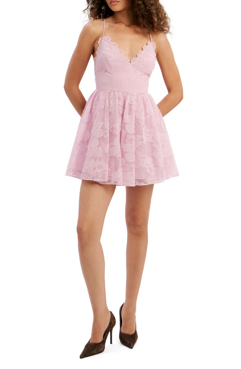 Bardot Orelia Lace Minidress, Alternate, color, Lilac