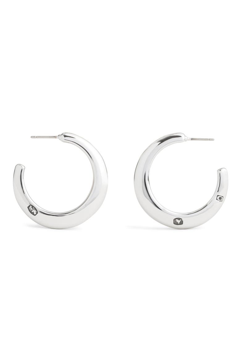 Hallmark Tubular Hoop Earrings, Alternate, color, RHODIUM