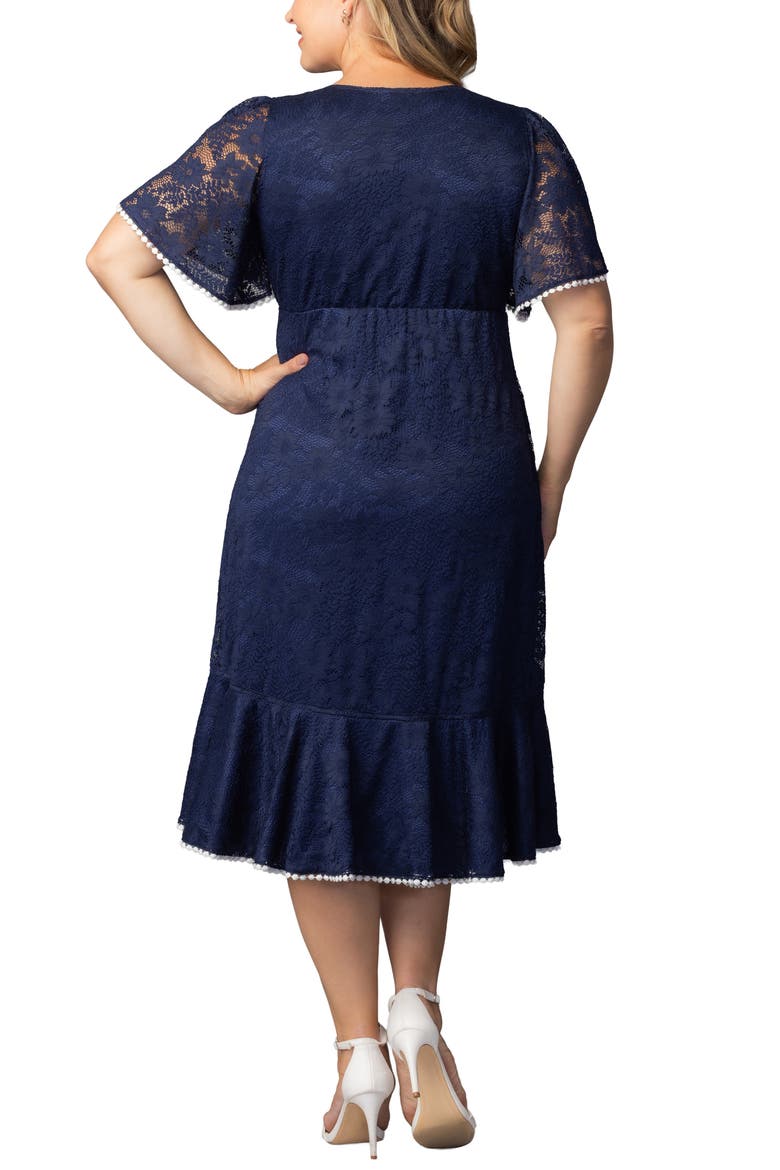 Palermo Lace Faux Wrap Dress, Alternate, color, NAVY BLUE