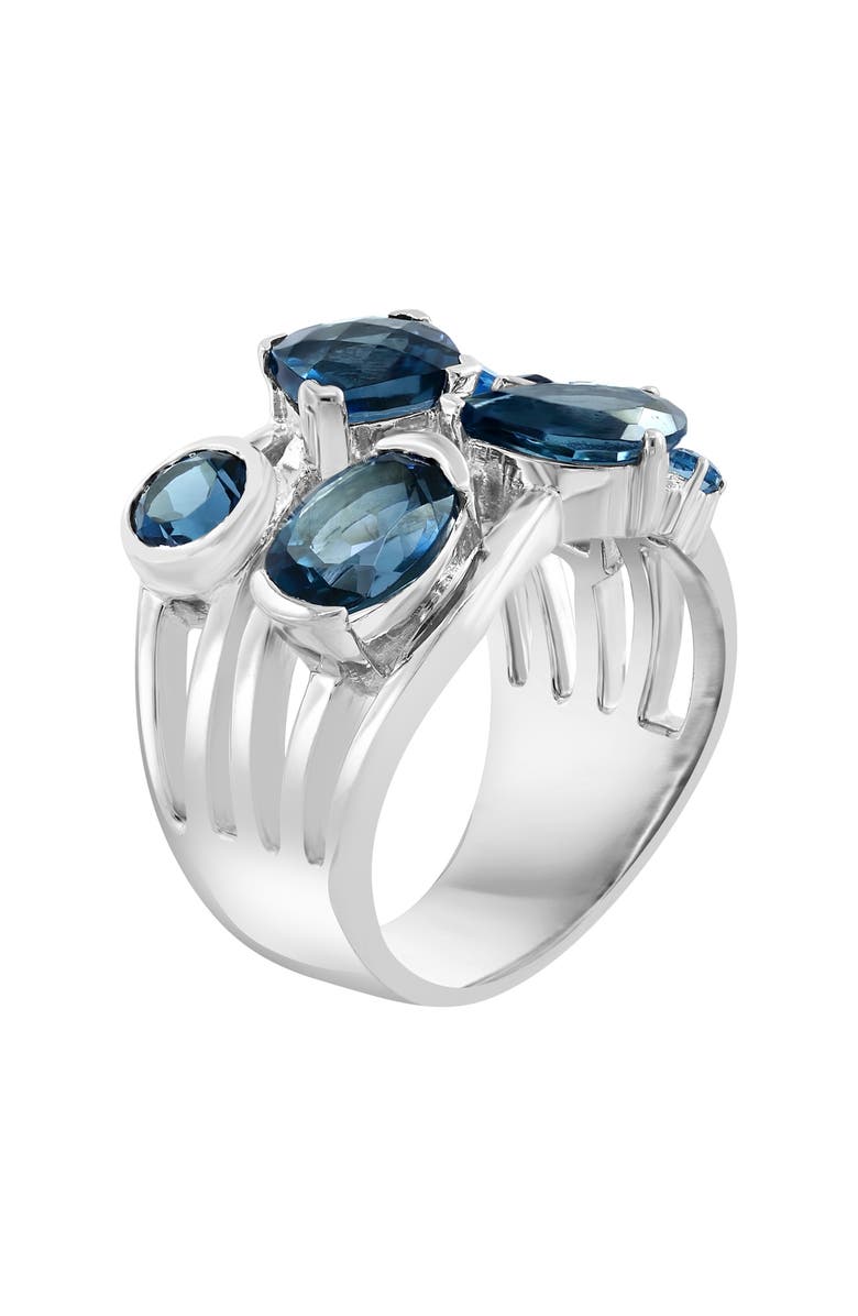 EFFY Sterling Silver London Blue Topaz Cluster Ring, Alternate, color, Silver/ Blue