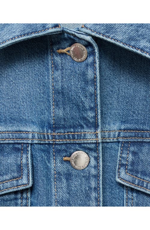 Mango Pockets Denim Jacket In Blue