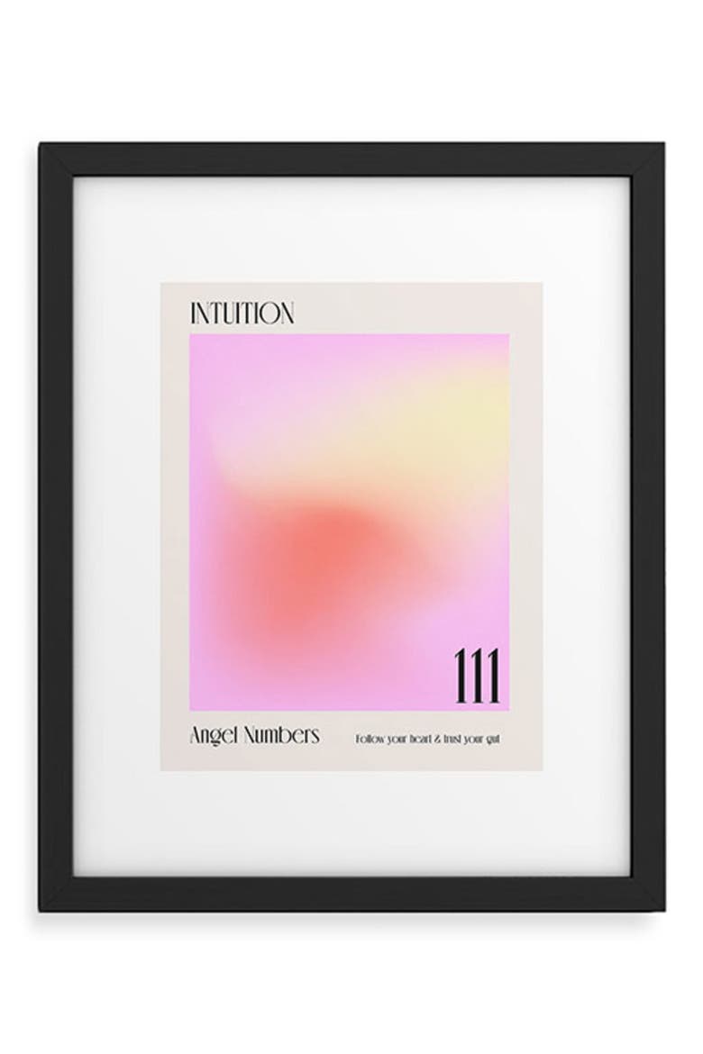 Angel Numbers Framed Wall Art, Main, color, PINK