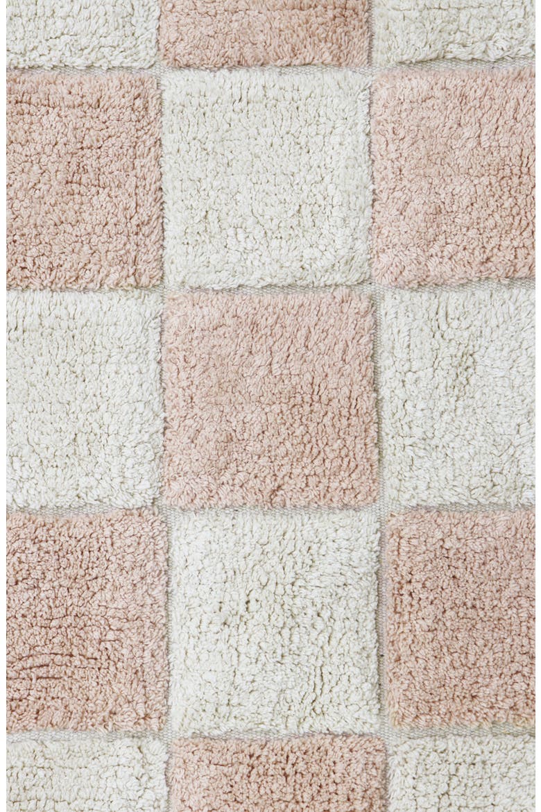 Tiles Washable Cotton Blend Rug, Alternate, color, ROSE