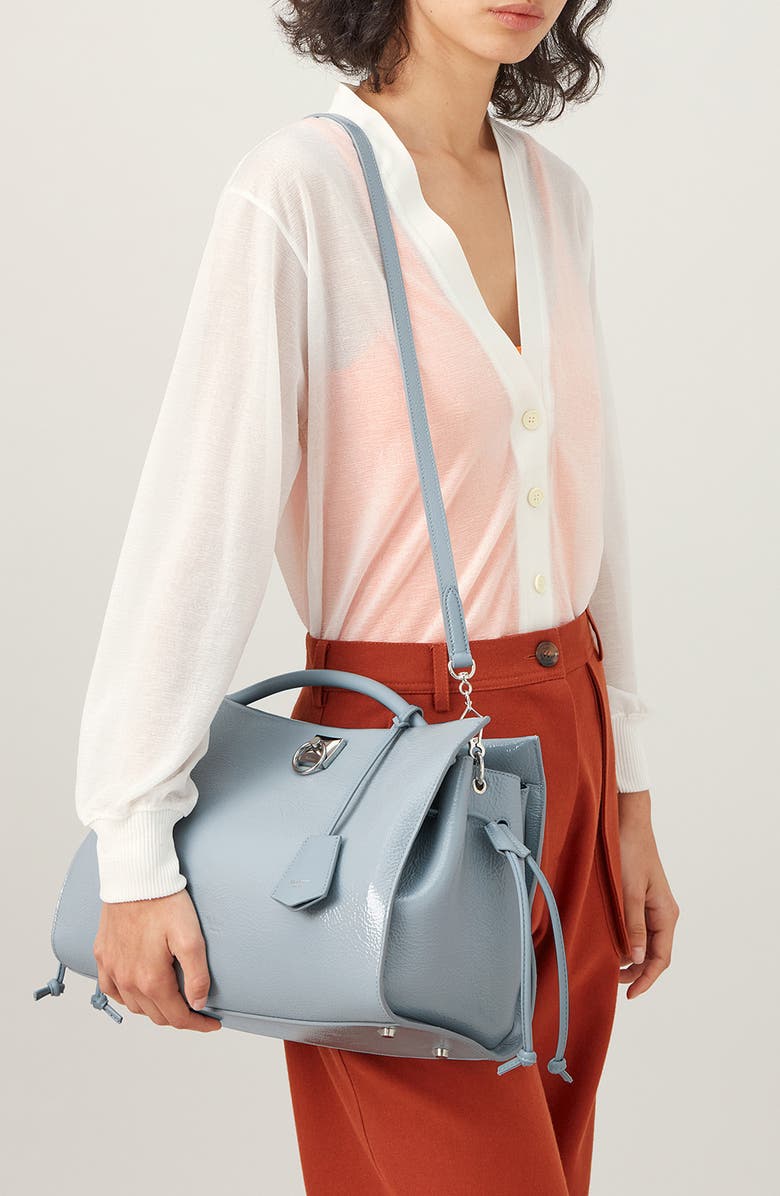 Mulberry Iris Spongy Patent Leather Top Handle Bag, Alternate, color,