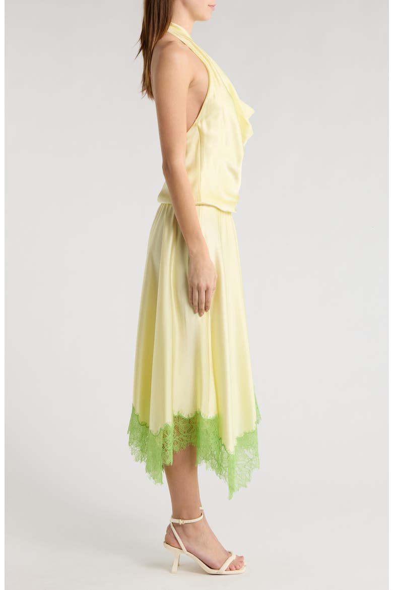 Elira Cowl Halter Neck Midi Dress, Alternate, color, KEY LIMES