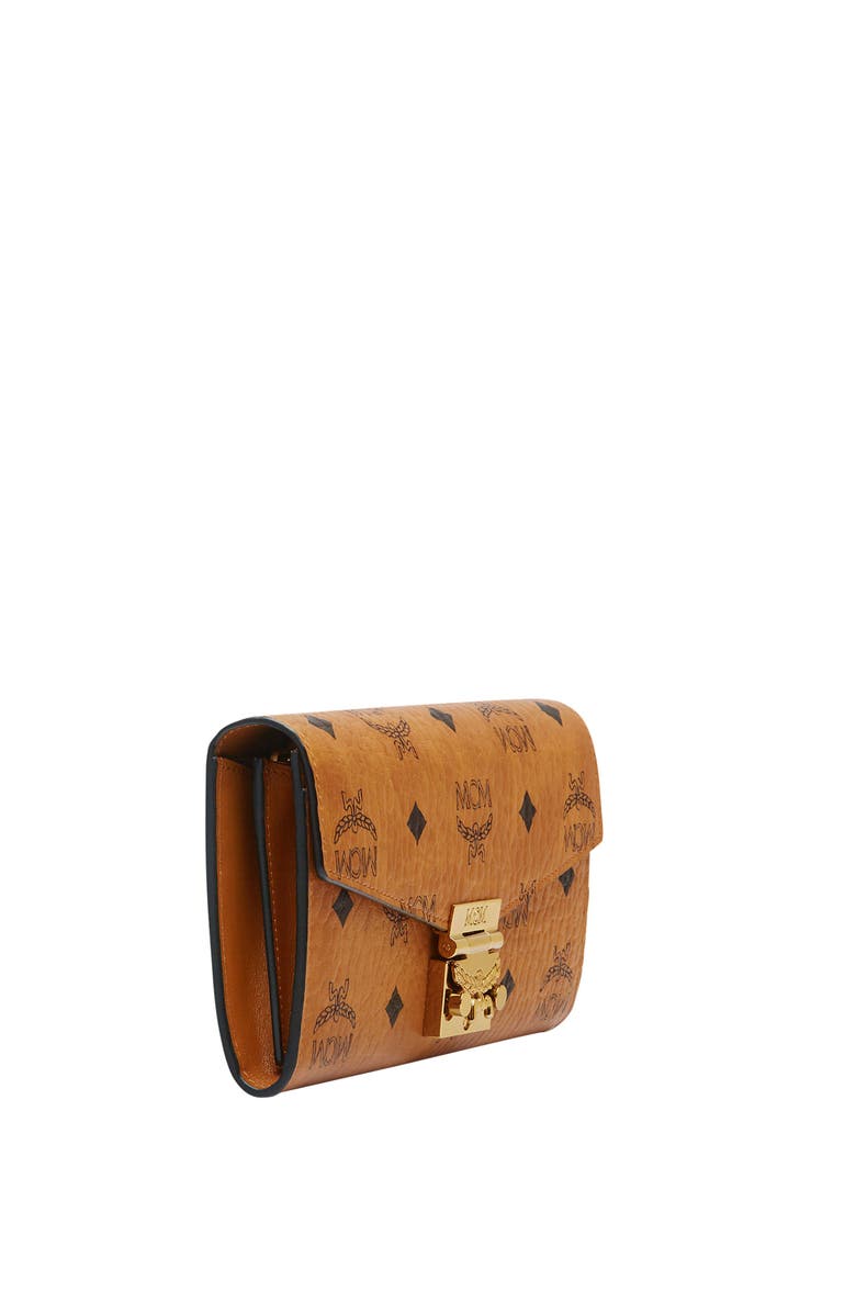 MCM Tracy Crossbody Wallet in Visetos, Alternate, color, Cognac