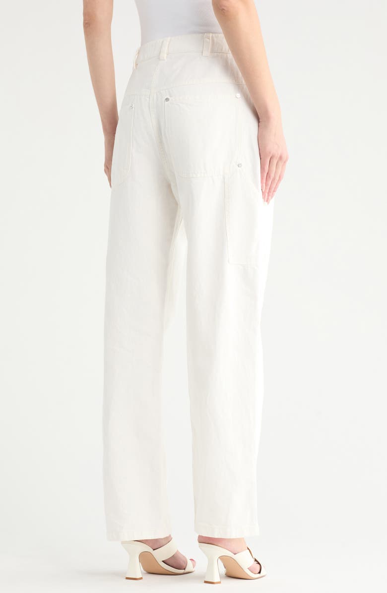 TWP Mila High Waist Stretch Cotton Pants, Alternate, color, White