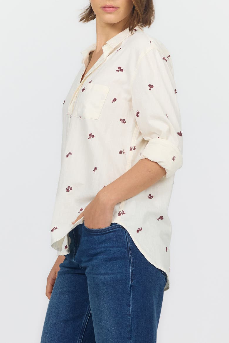 Galina Relaxed Button Up Shirt, Alternate, color, Almond Rose Stripe