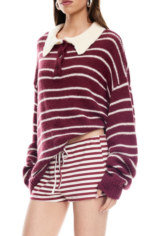 Lioness Rising Sun Stripe Polo Sweater In Multi