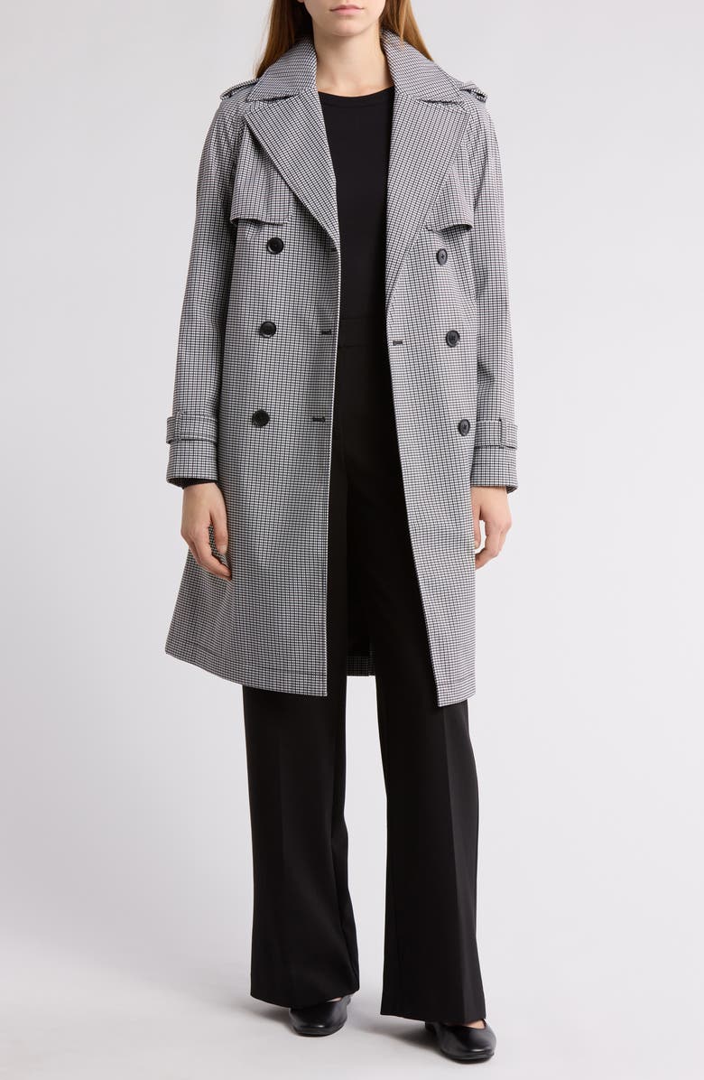 BCBGeneration Water Resistant Hooded Double Breasted Trench Coat, Alternate, color, 