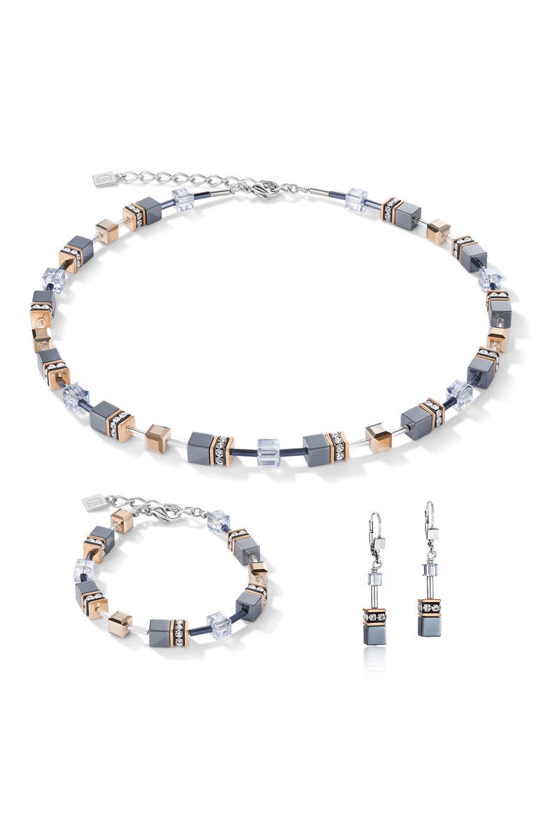 Geocube Earrings, Alternate, color, Ice Blue