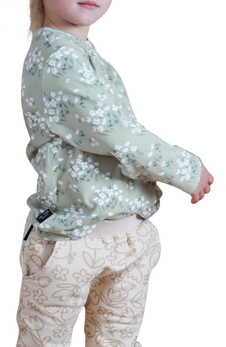 TINY TRIBE Kids' Floral Long Sleeve Stretch Cotton T-Shirt, Alternate, color, 