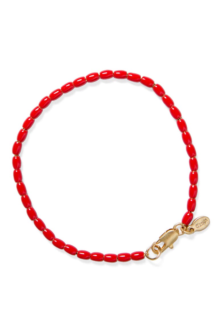 Enamel Barrel Bead Bracelet, Main, color, POPPY