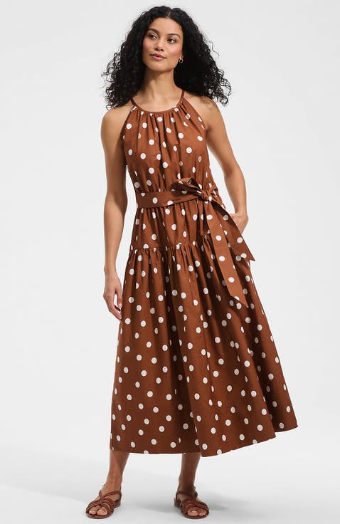 Poplin Halter Midi Dress
