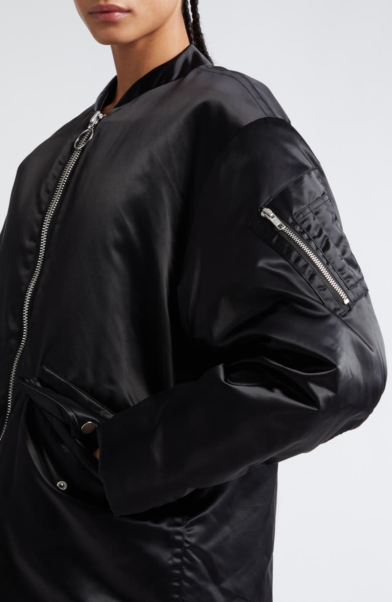 Stand Studio Prim Oversize Recycled Down Satin Bomber Jacket, Alternate, color,
