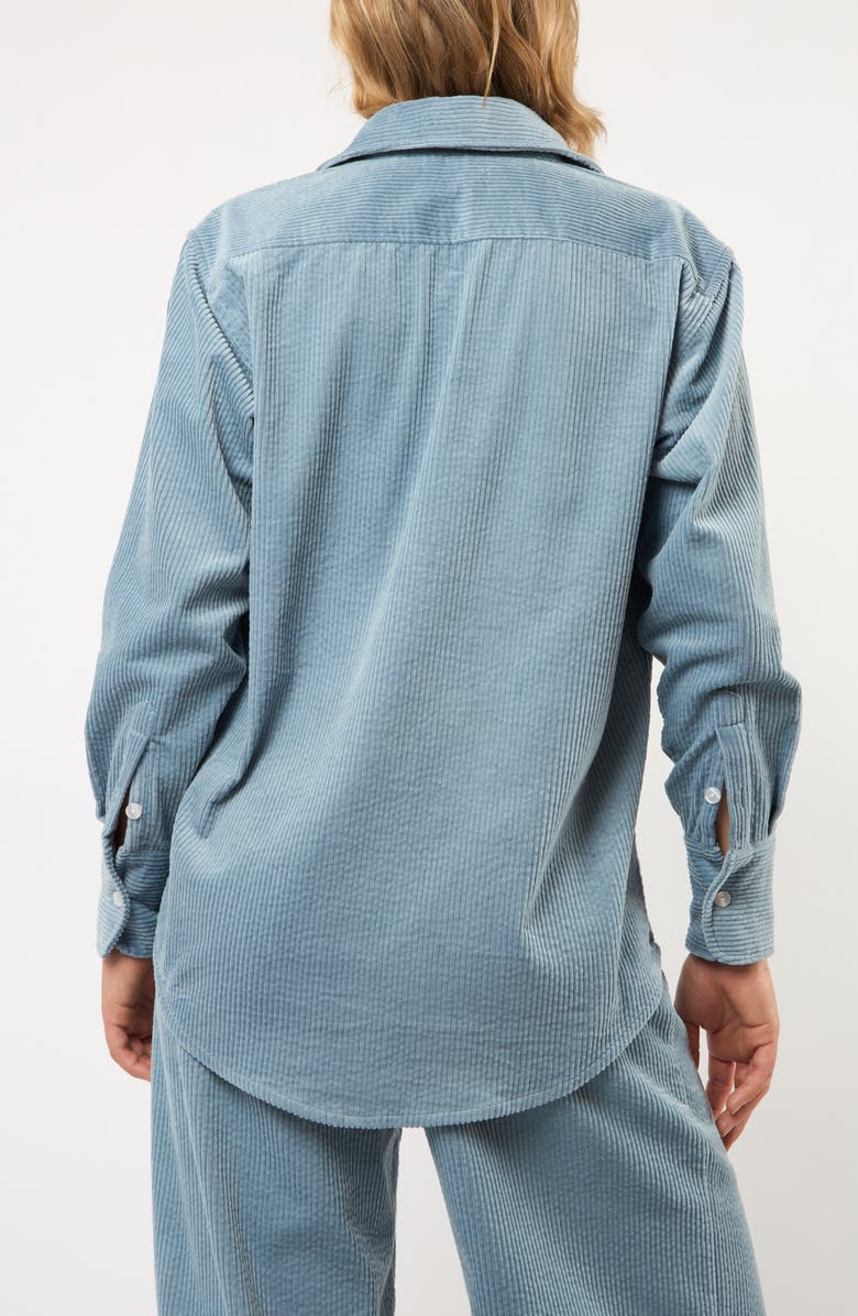 Viens Avec Moi The Odyssey Relaxed Button-Up Corduroy Shirt, Alternate, color, Blue