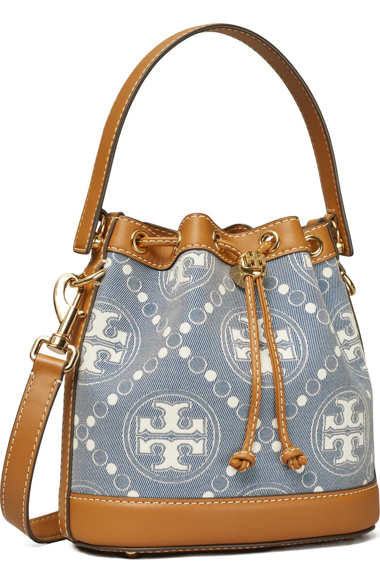 Tory Burch T Monogram Denim Bucket Bag, Alternate, color,