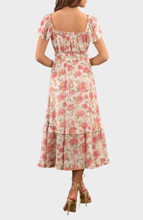 August Sky Flutter Sleeve Midi Dress