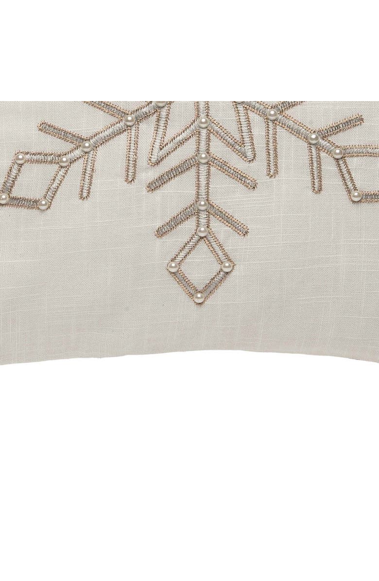 C&F Home Champagne Frosty Snowflake Embroidered Accent Throw Pillow 18" x 18", Alternate, color, Off-White