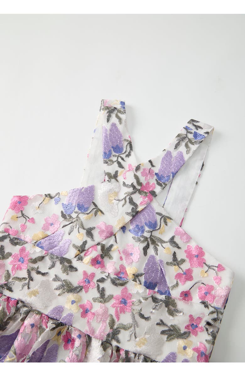 Marlo Kids Mariah Embroidered Halter Neck Dress, Alternate, color, Floral