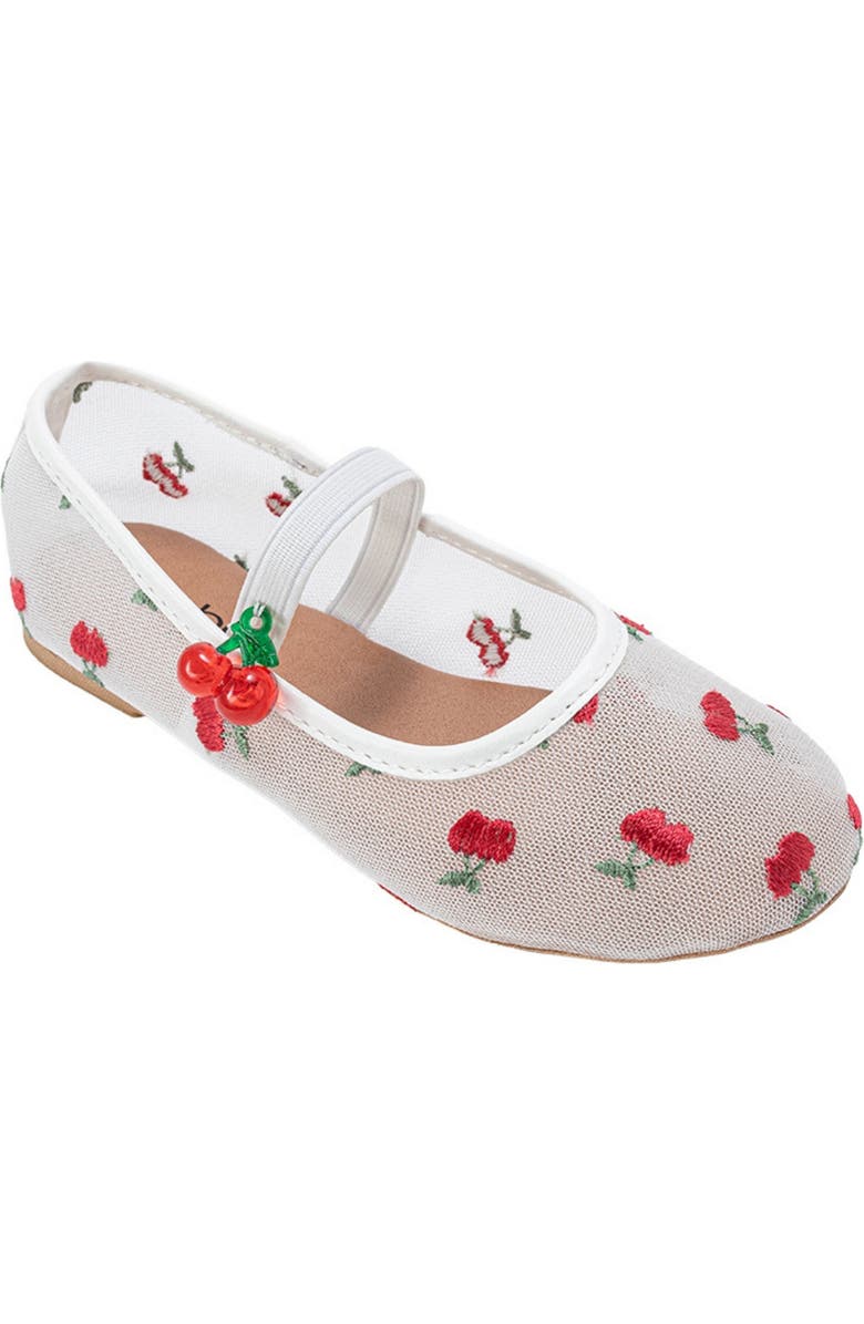 bebe Sweetie Mary Jane Flat, Main, color, White