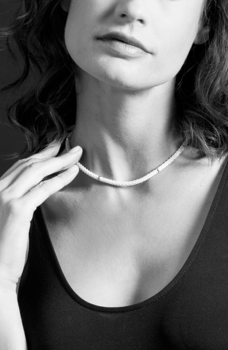 LAGOS 'White Caviar' 5mm Beaded Station Necklace, Alternate, color, 