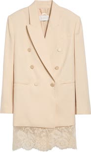 Zimmermann Valiant Lace Trim Stretch Wool Jacket