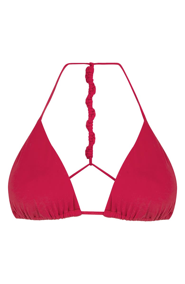 ViX Paula Hermanny Solid Holly T-Back Bikini Top, Alternate, color, Red