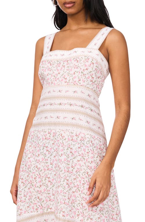 Shop Cece Floral Linen & Cotton Maxi Sundress In New Ivory