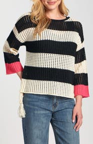 APNY Stripe Open Stitch Sweater
