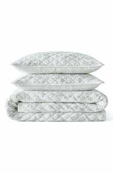 Vine Floral Reversible Cotton Percale Quilt Set