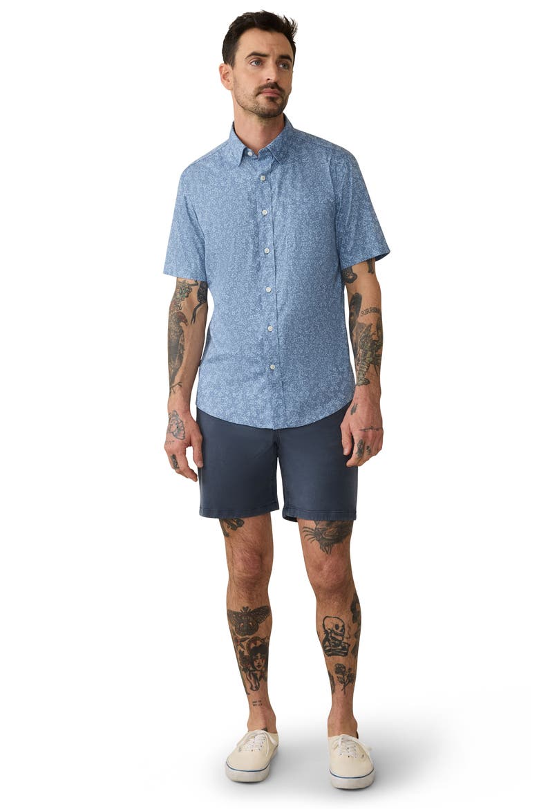 Movement Short Sleeve Button-Up Shirt, Alternate, color, HORIZON BLOOM