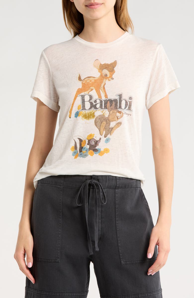 Re/Done Bambi Graphic T-Shirt, Main, color, Vintage White