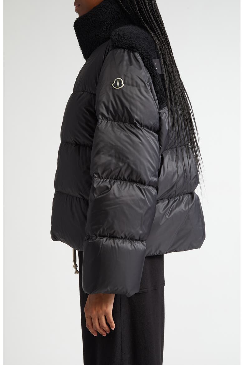 x Rick Owens Cyclopic Genuine Shearling Trim Down Puffer Jacket