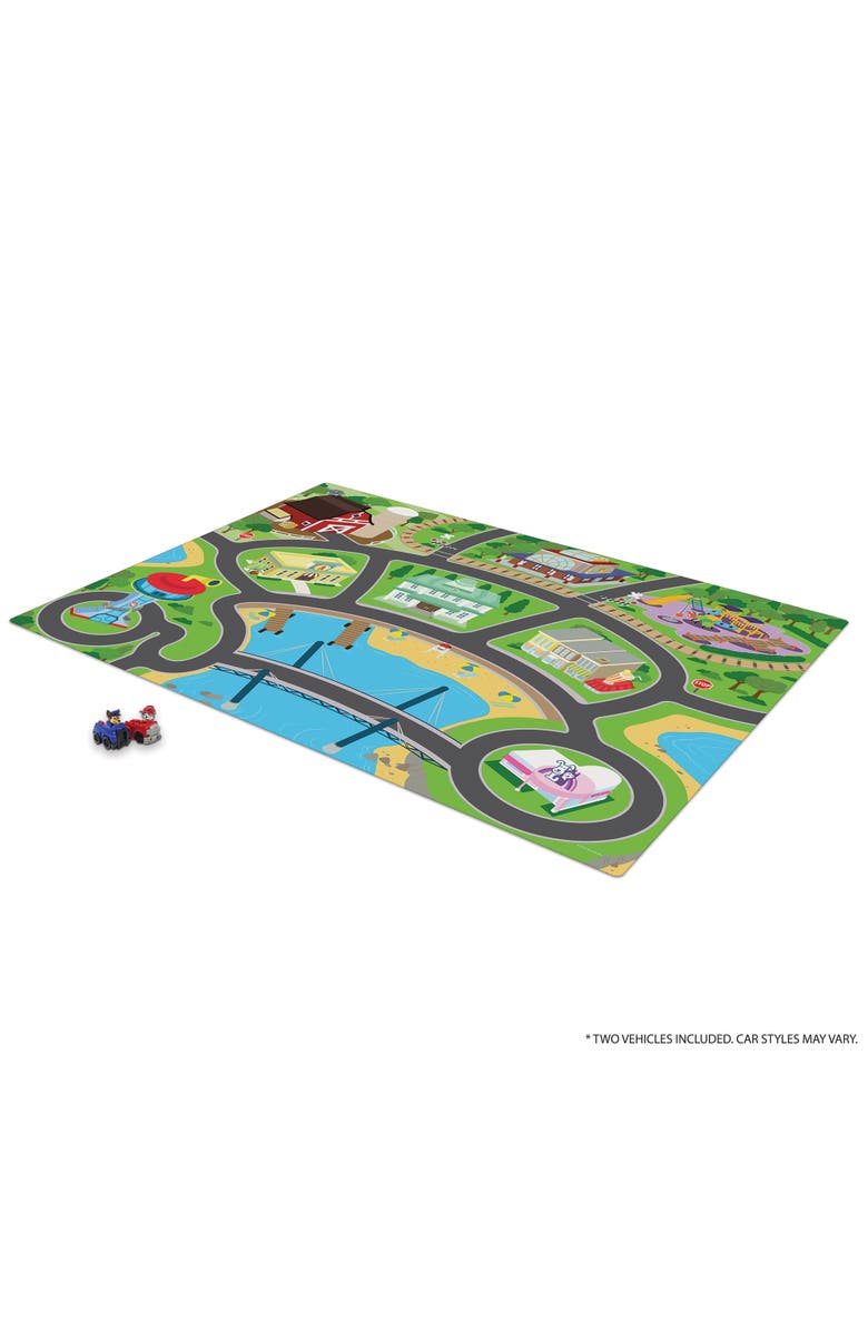 Imaginmat Jumbo Paw Patrol Floor Playmat & 2 Toy Cars, 47 X 61",Ages 3+, Alternate, color, Multicolored