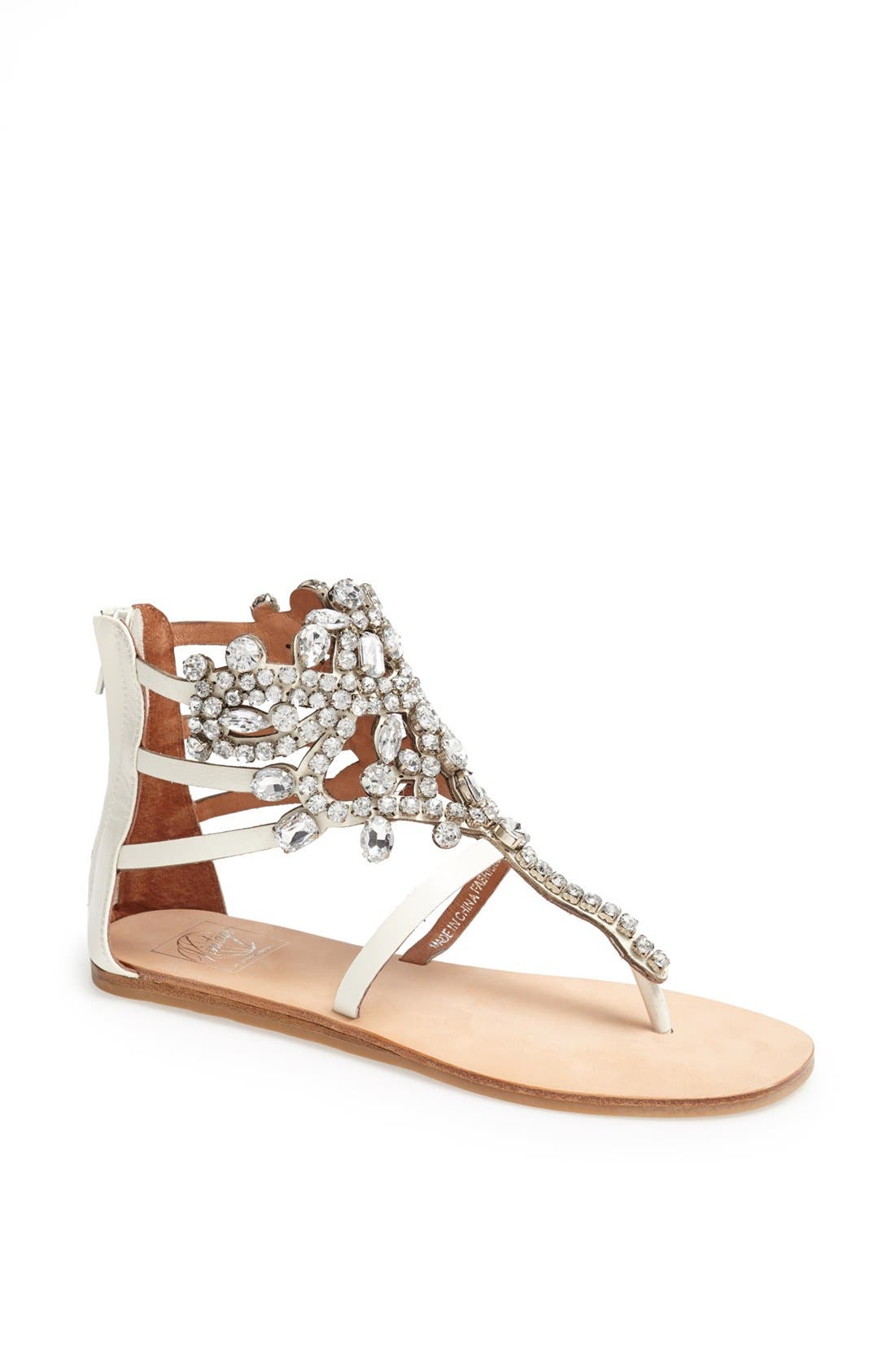 'Prizzy' Sandal, Main, color, WHITE CLEAR