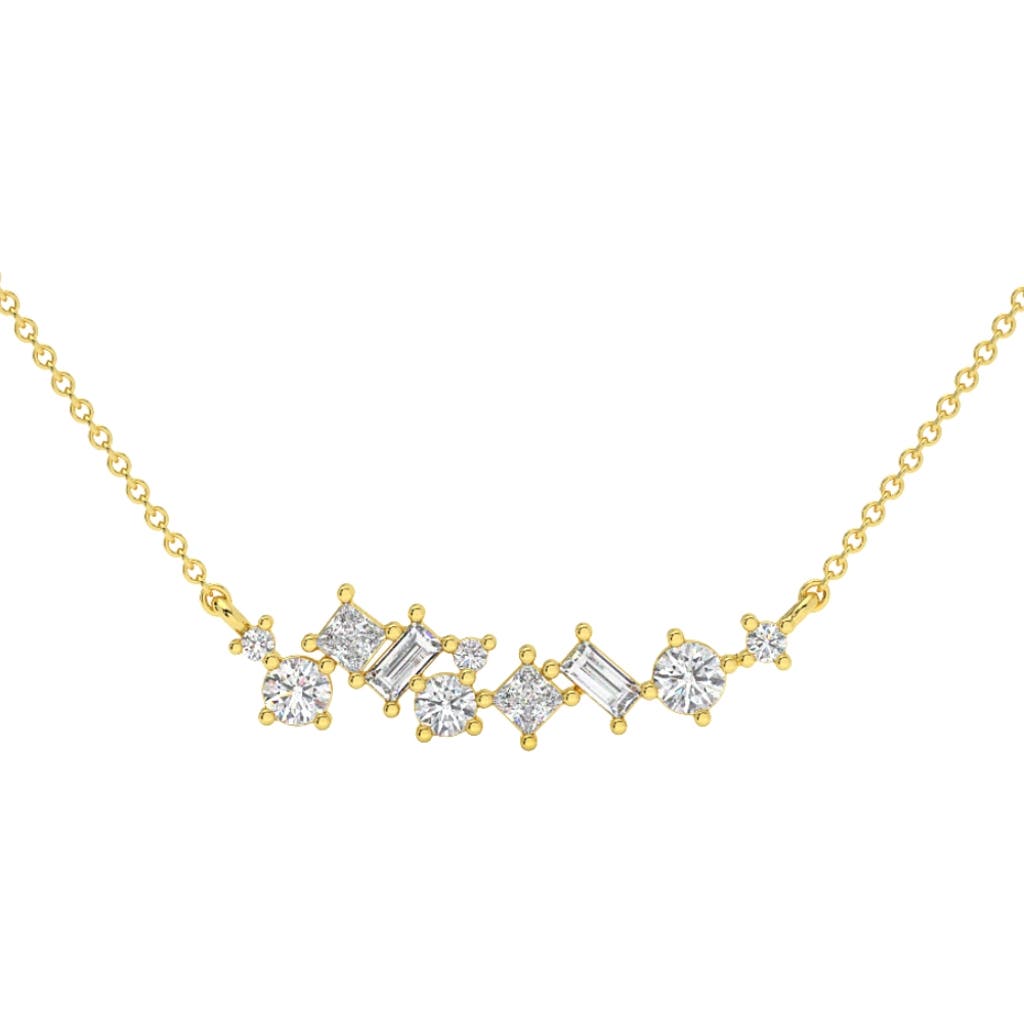 Bliss Diamond 1ct Tw Diamond Mixed Fancy Shape Designer Necklace 14k Gold Lab Grown Pendant