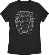 Ouija Women's Ouija Halloween Coffin Graphic T-Shirt