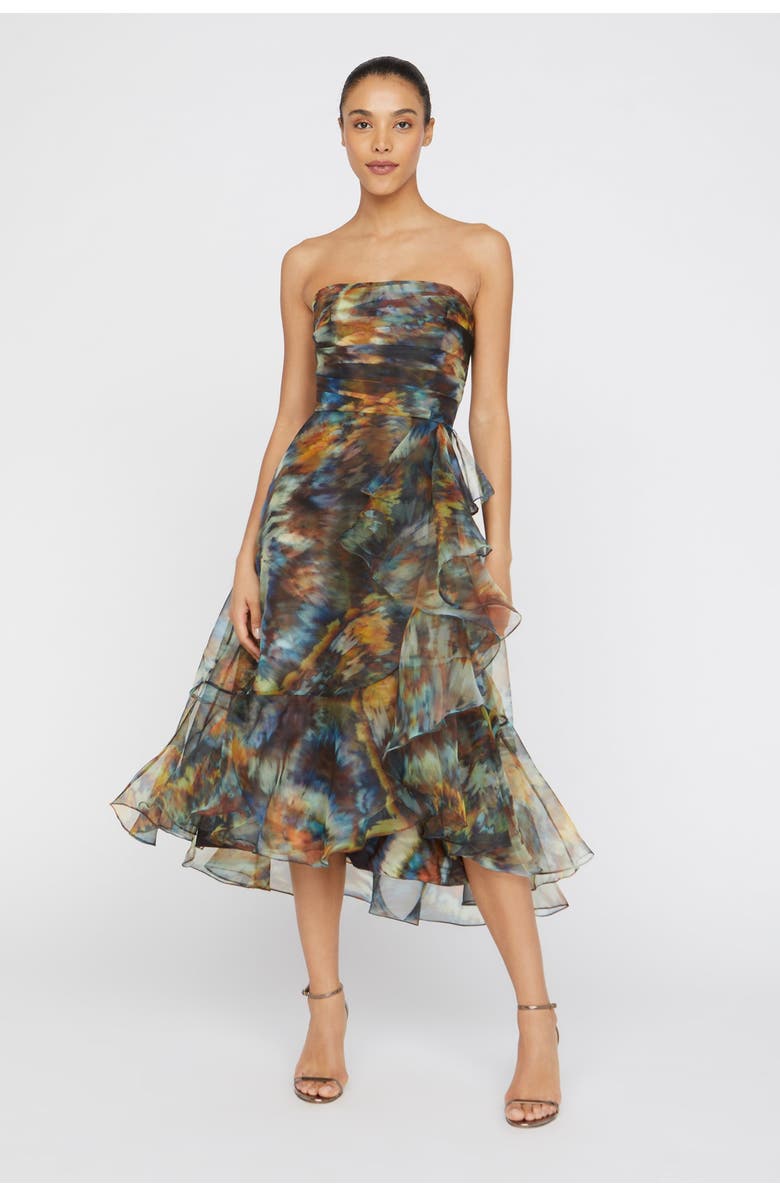 Theia Evanthe Strapless Draped Dress, Main, color, Metamorphosis